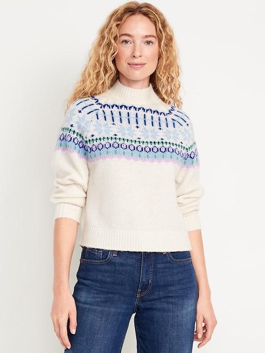 Holiday Print Mock-Neck Sweater Product Image