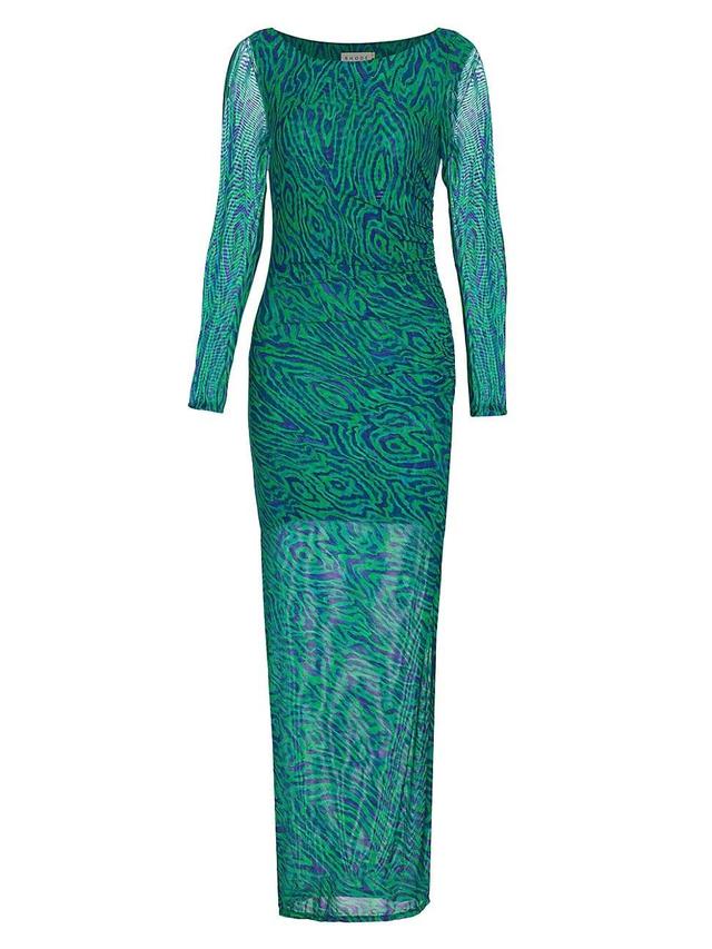 Womens Rex Printed Mesh Midi-Dress Product Image