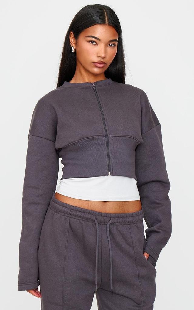 Charcoal Extreme Cinched Waist Sweatshirt Product Image