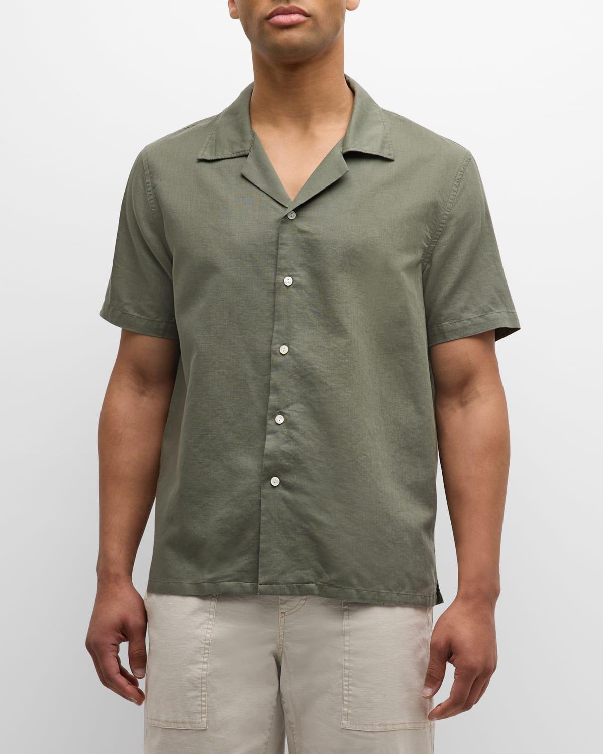 Mens Linen-Cotton Camp Shirt Product Image