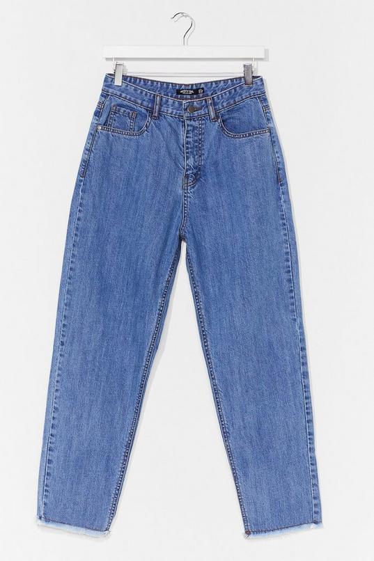 Raw Hem High Waisted Mom Jeans Product Image