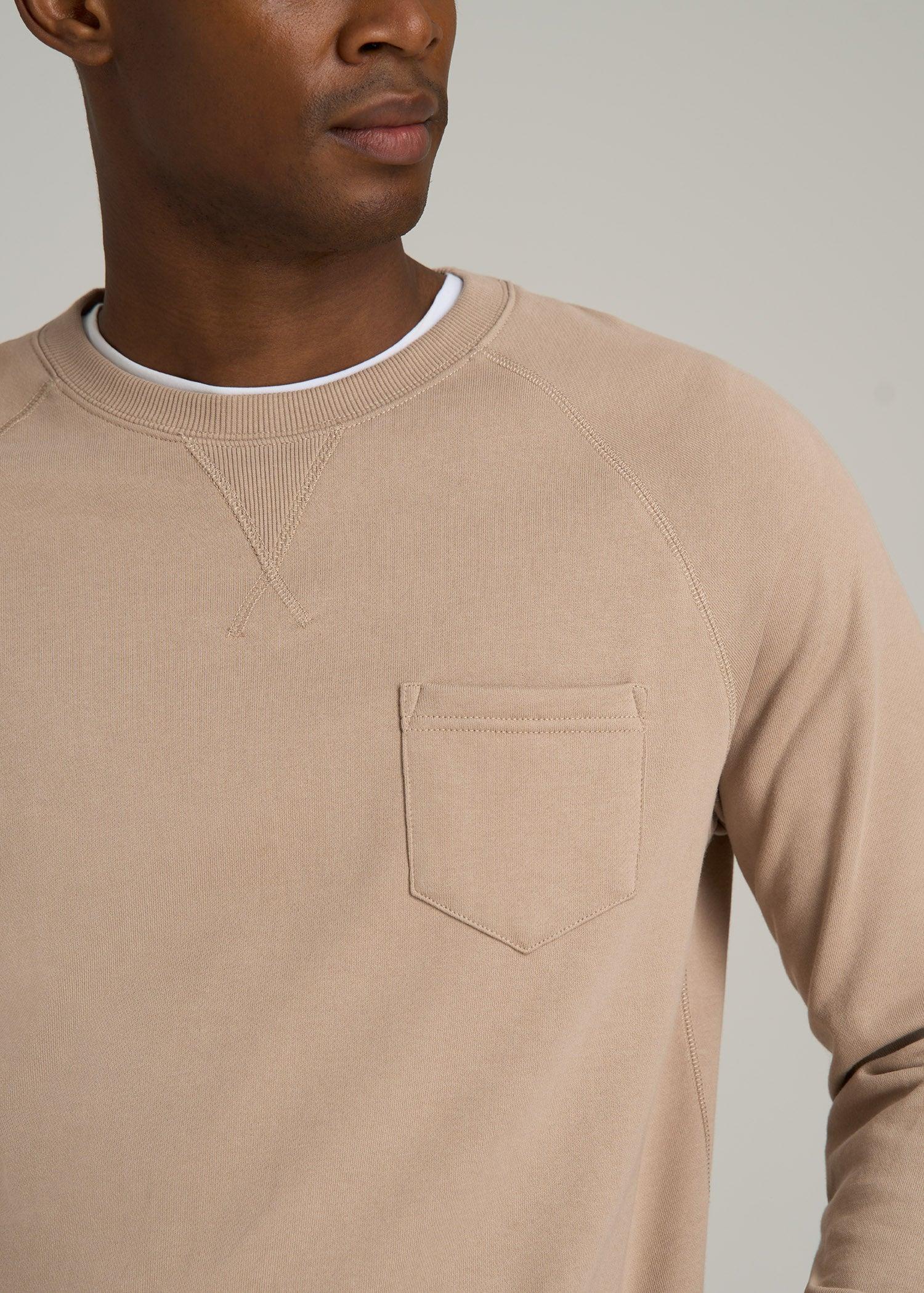 Wearever 2.0 French Terry Crewneck Sweatshirt for Tall Men in Light Camel Product Image