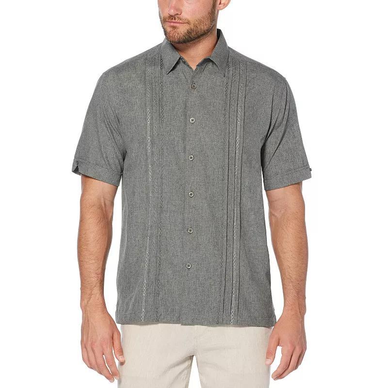 Mens Cubavera Classic-Fit Embroidered Paneled Chambray Button-Down Shirt Product Image