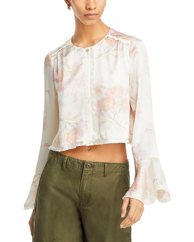 LoveShackFancy Lyndon Silk Floral Blouse Product Image