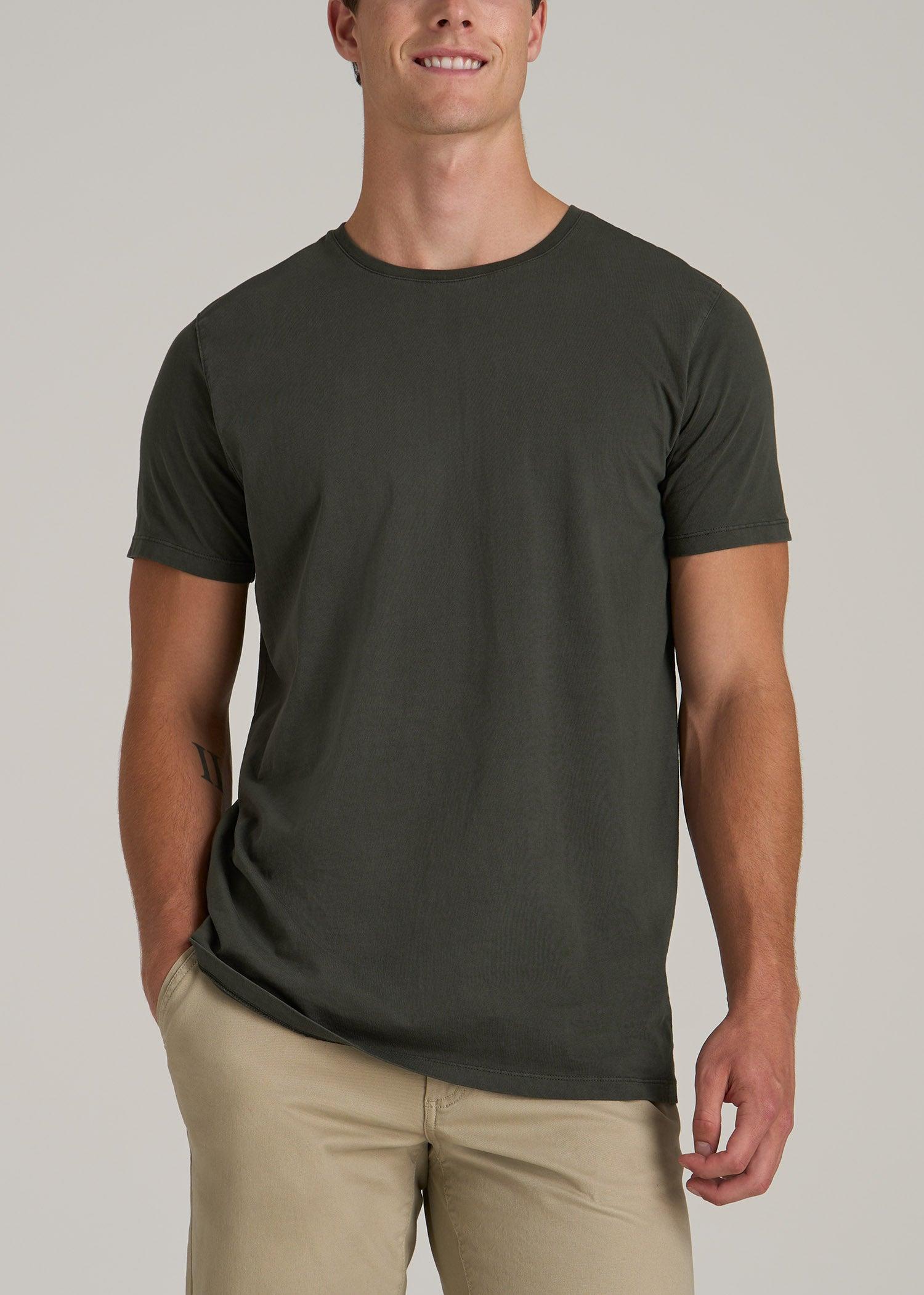 MODERN-FIT Garment Dyed Cotton Men's Tall T-Shirt in Pine Grove Male Product Image