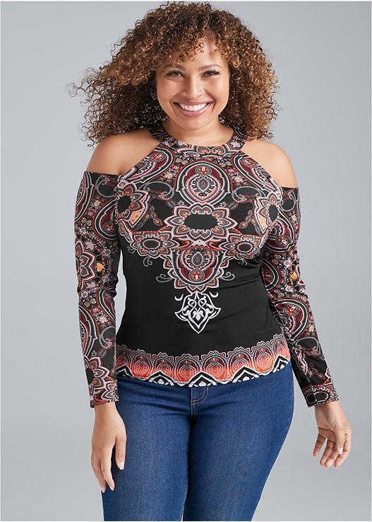 Paisley Cold-Shoulder Top Product Image