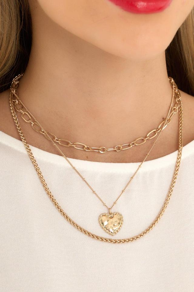 Made For Each Other Gold Layered Necklace Product Image