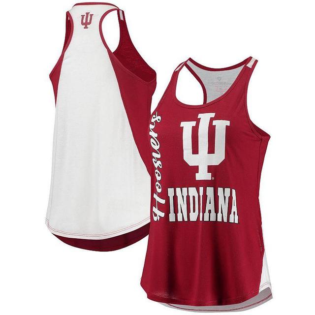 Womens Colosseum Crimson/White Indiana Hoosiers George Glass 2-Hit Scoop Neck Racerback Tank Top Product Image