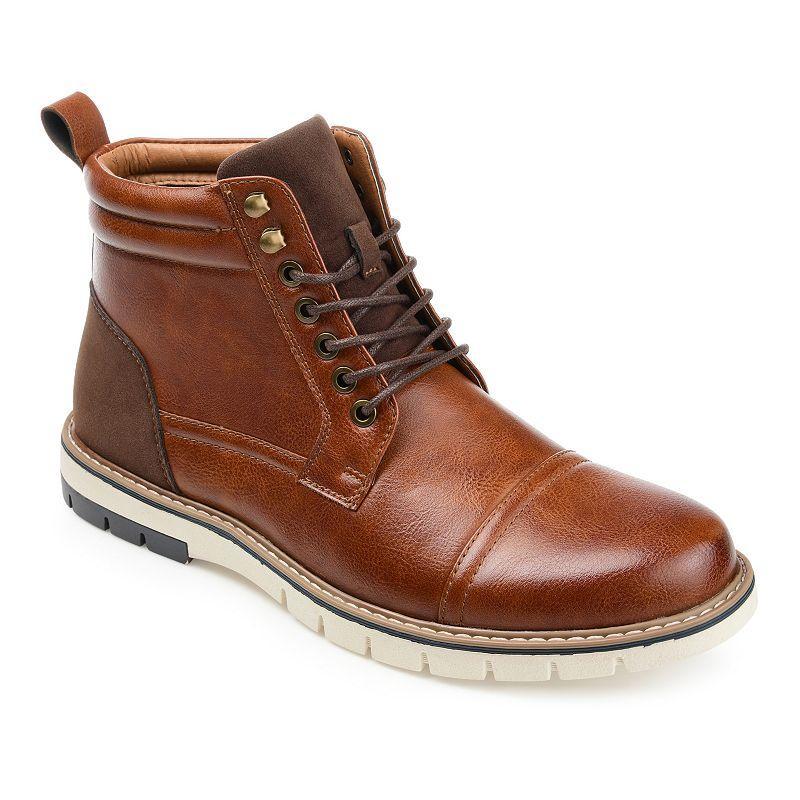 Vance Co. Lucien Mens Cap Toe Ankle Boots Brown Product Image