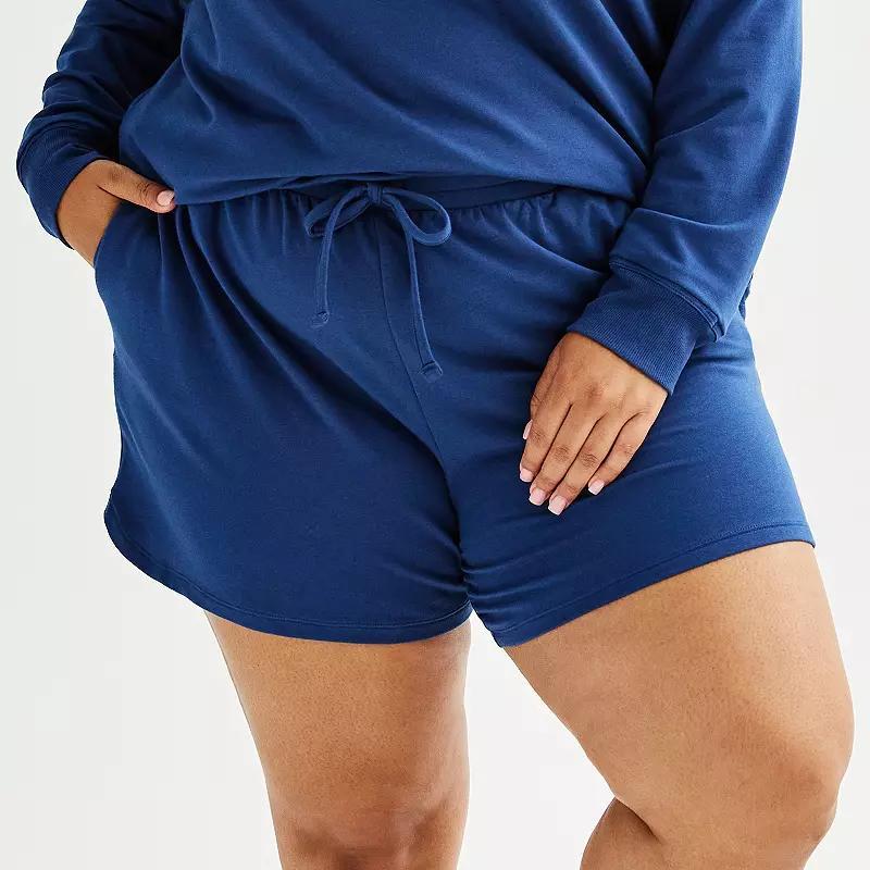 Plus Size Sonoma Goods For Life Long Sleeve Terry Sleep Top, Womens Product Image