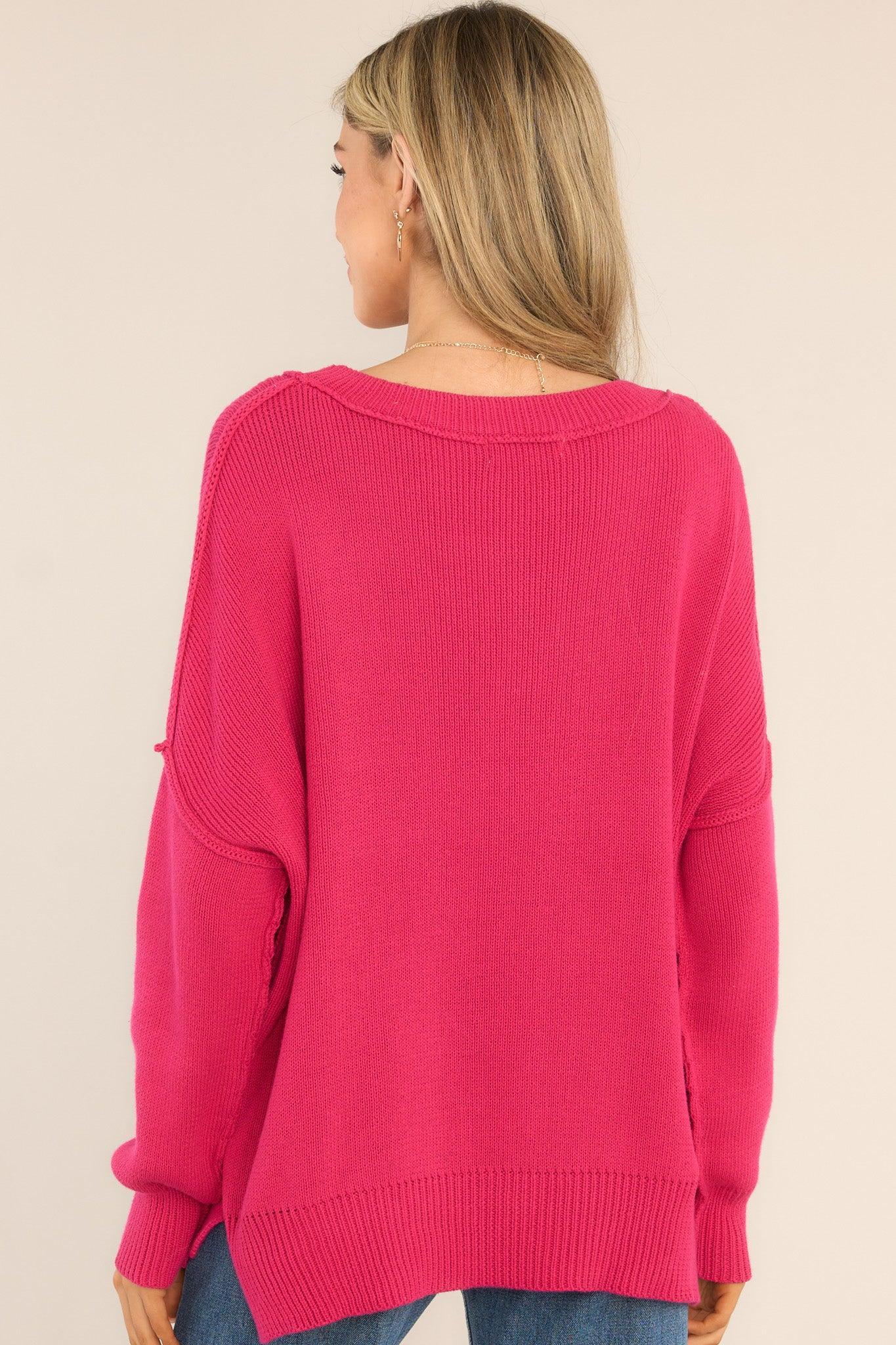 Giving Cheers Hot Pink Cotton Sweater Product Image