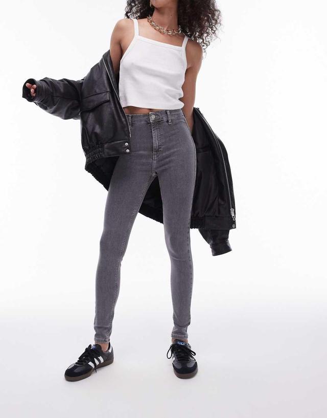 Topshop joni jeans in gray Product Image