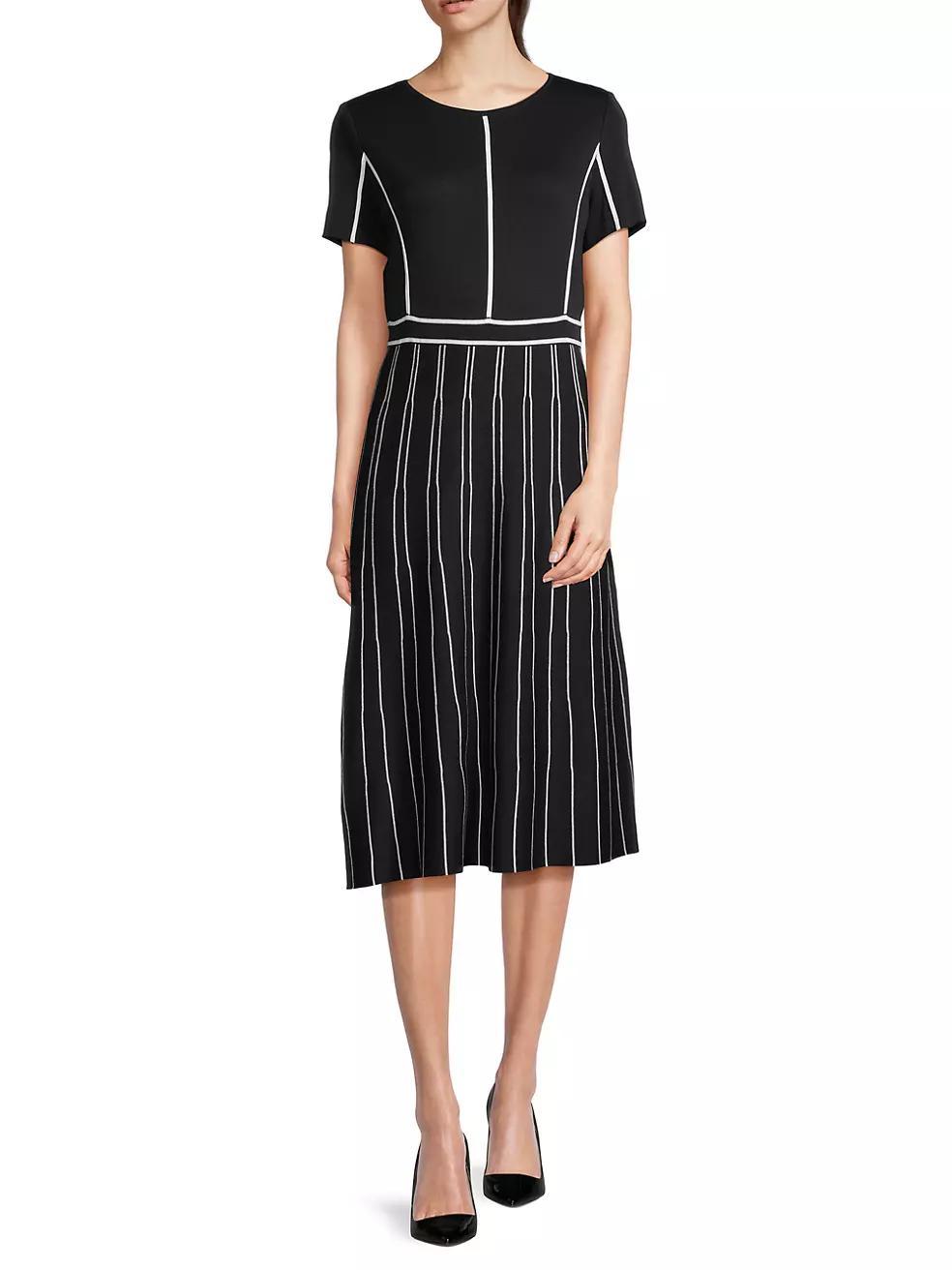 Contrast Striped Midi-Dress Product Image