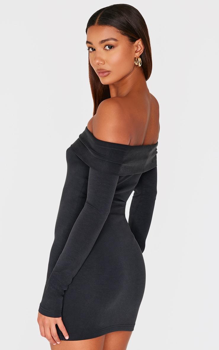  Black Premium Contour Bardot Bodycon Dress Product Image