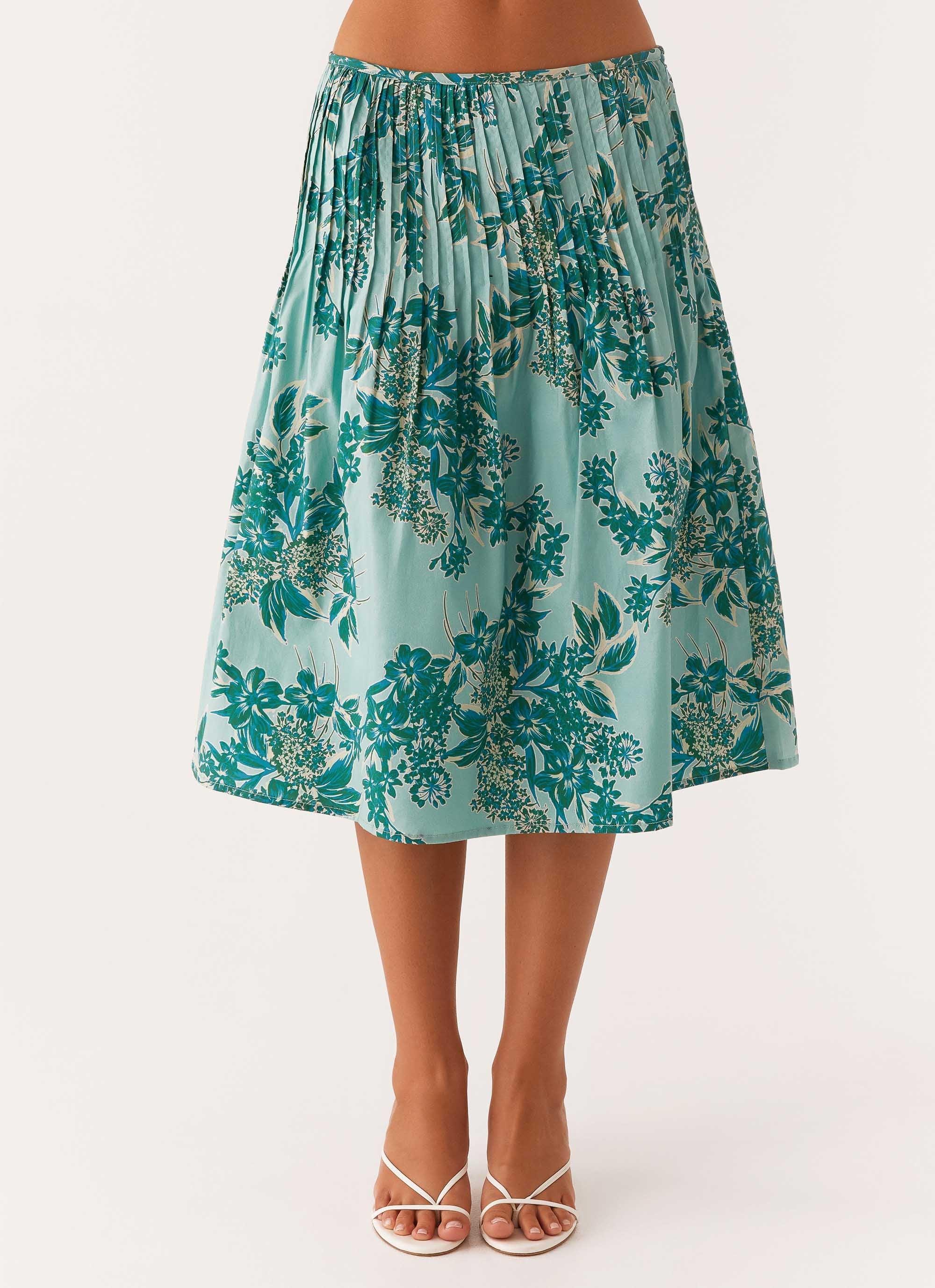 Dreamscape Midi Skirt - Cloud Nine Floral Product Image