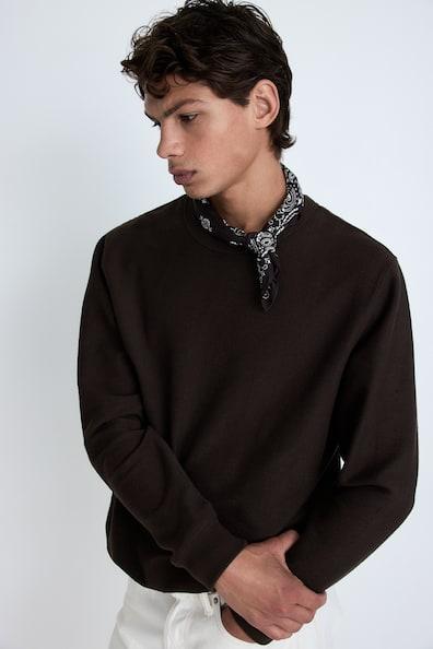 Regular Fit Herringbone-Patterned Sweatshirt Product Image