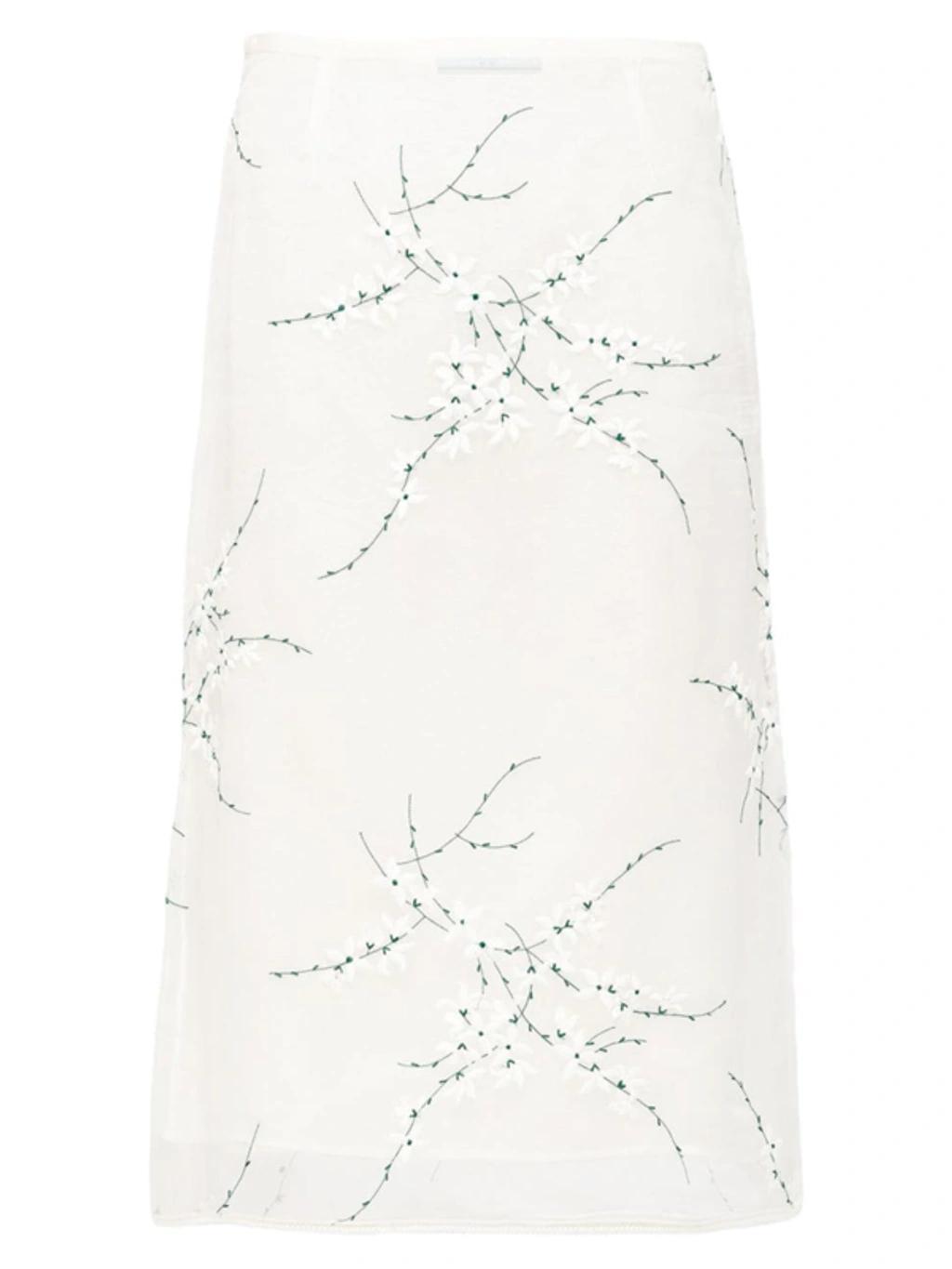 Embroidered Organza Midi-skirt In White product image