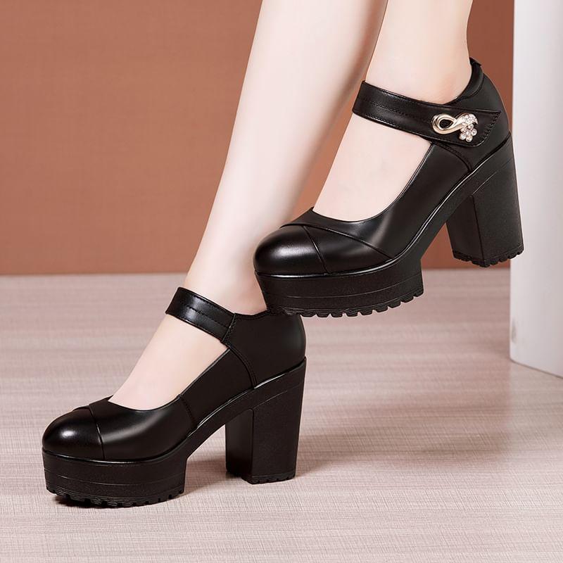 Platform Block Heel Mary Jane Pumps product image