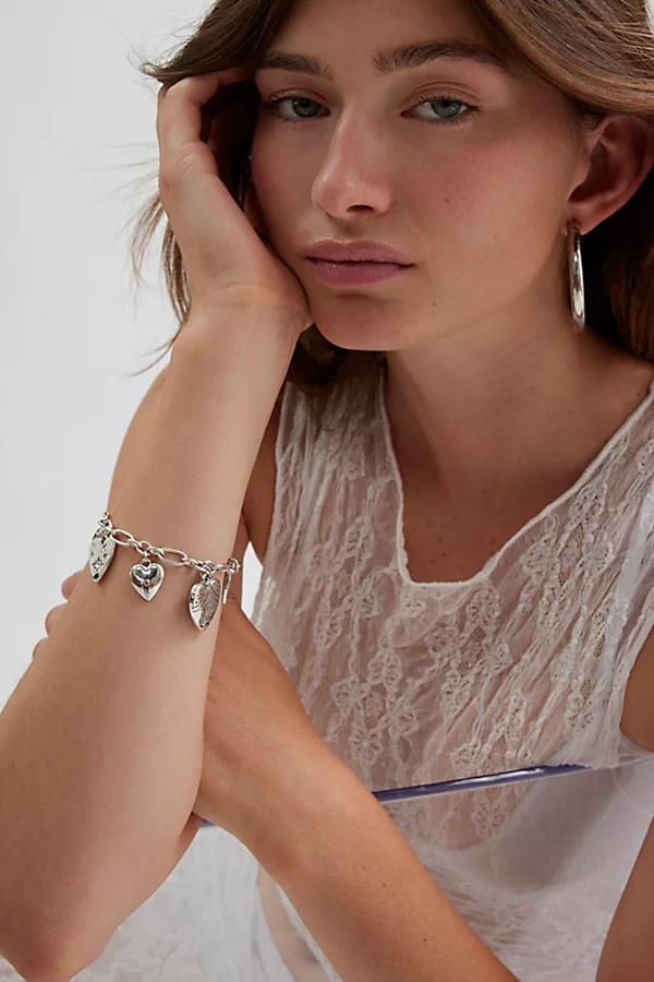 Kyla Heart Charm Bracelet Womens at Urban Outfitters Product Image