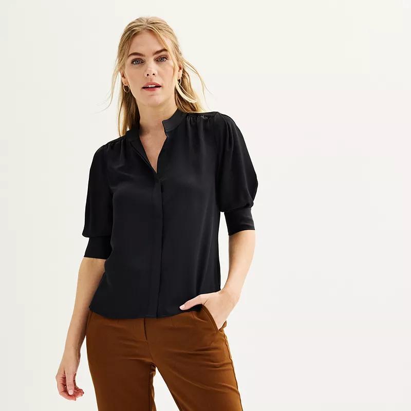 Womens Nine West Elbow Sleeve Button-Down Product Image