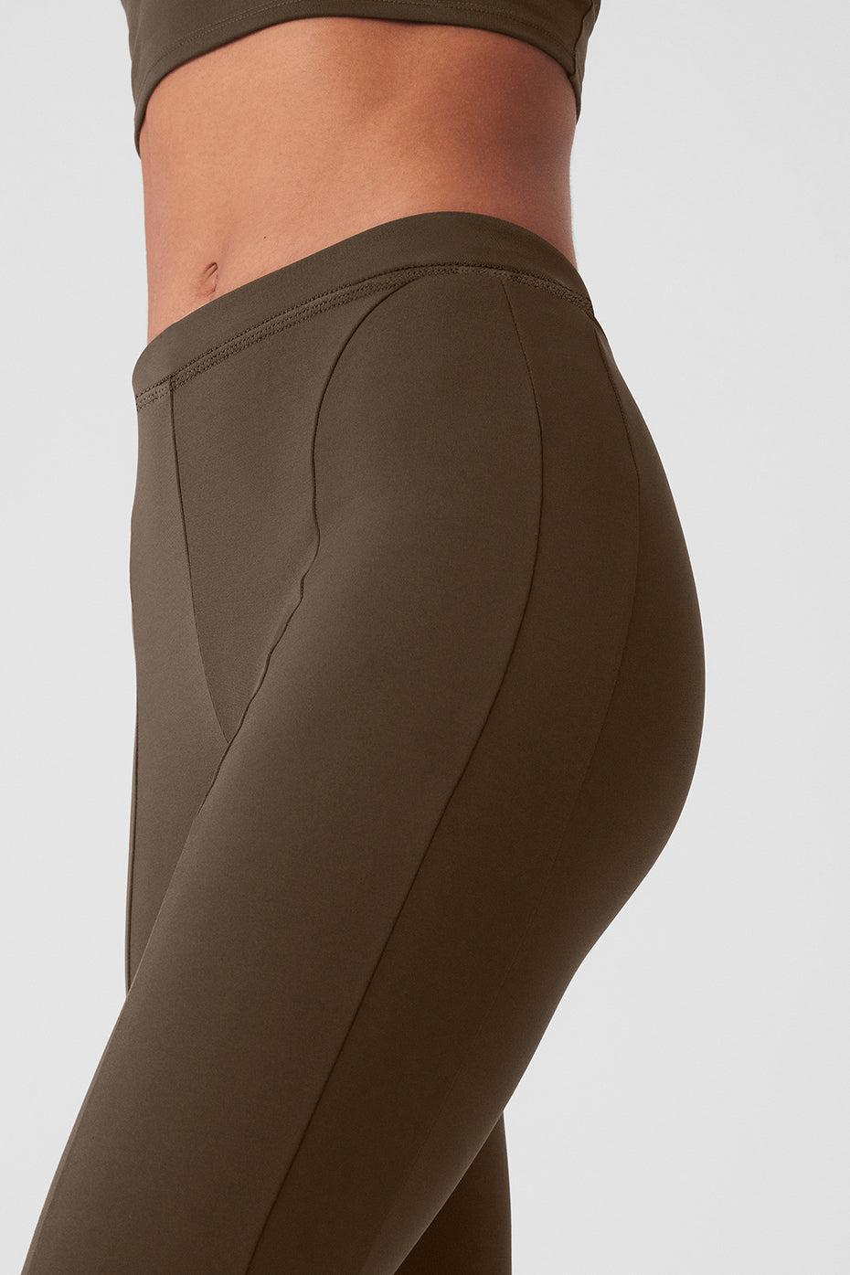 Alo Yoga | High-Waist 7/8 Zip It Flare Legging Brown Product Image