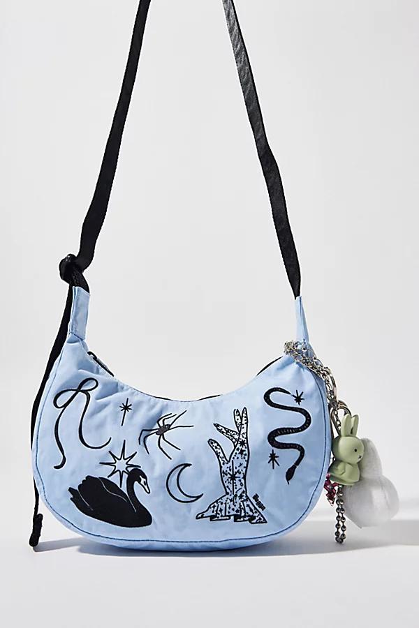 BAGGU Embroidered Ballet Icons Small Nylon Crescent Bag Womens at Urban Outfitters Product Image