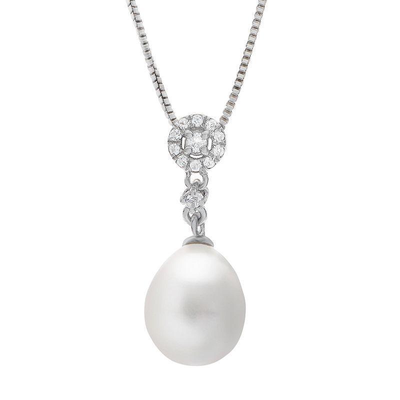 PearLustre by Imperial Sterling Silver Freshwater Cultured Pearl Pendant, Womens White Product Image