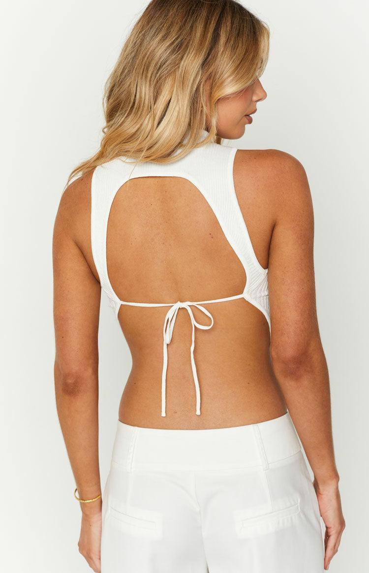 Wild Side White Backless Top Product Image