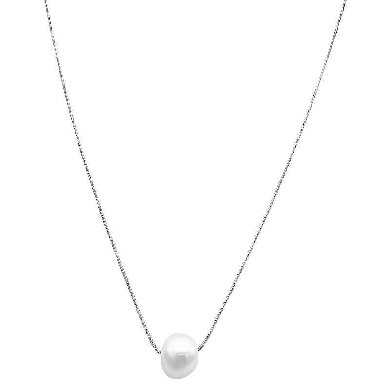 Adornia Silver Tone Freshwater Cultured Pearl Pendant Necklace, Womens Product Image