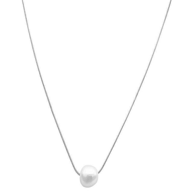 Adornia Silver Tone Freshwater Cultured Pearl Pendant Necklace, Womens Product Image