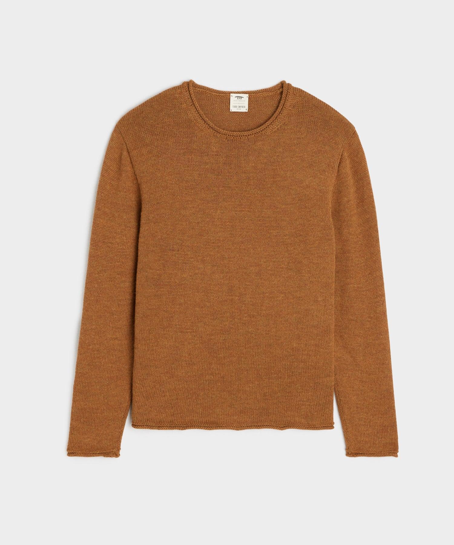 Inis Meáin Rolled Edge Crewneck in Rust Marl Product Image