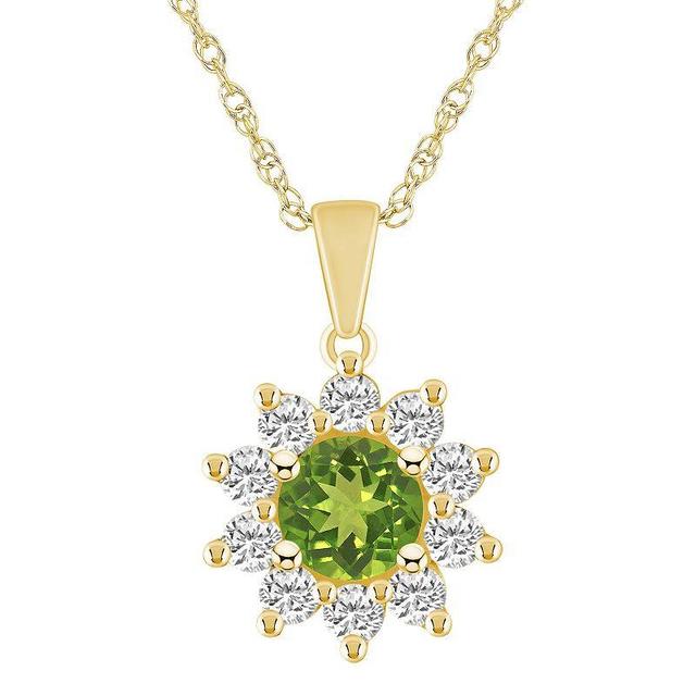 Alyson Layne 14k Gold Round Peridot & 5/8 Carat T.W. Diamond Pendant Necklace, Womens Product Image