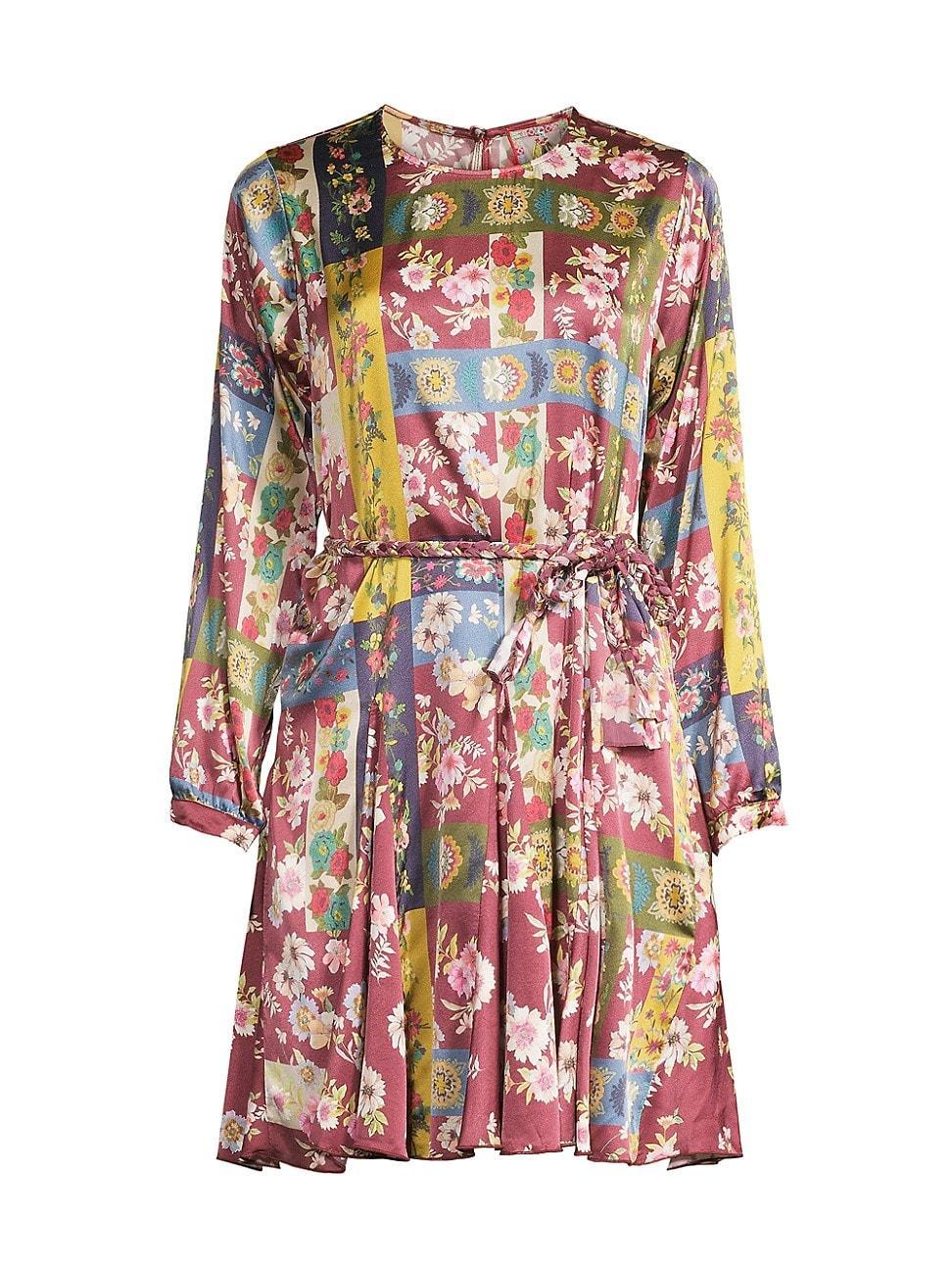 Womens Laurie Pippa Belted Patchwork Minidress Product Image