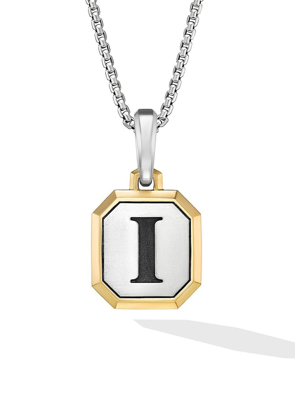 Mens Initial Amulet in Sterling Silver Product Image