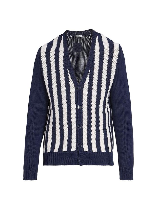 Mens Striped Cotton-Blend Cardigan Product Image