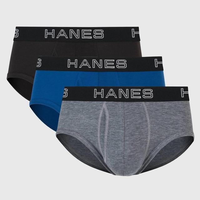 Hanes Premium Mens Briefs with Total Support Pouch 3pk Blue/Black Product Image