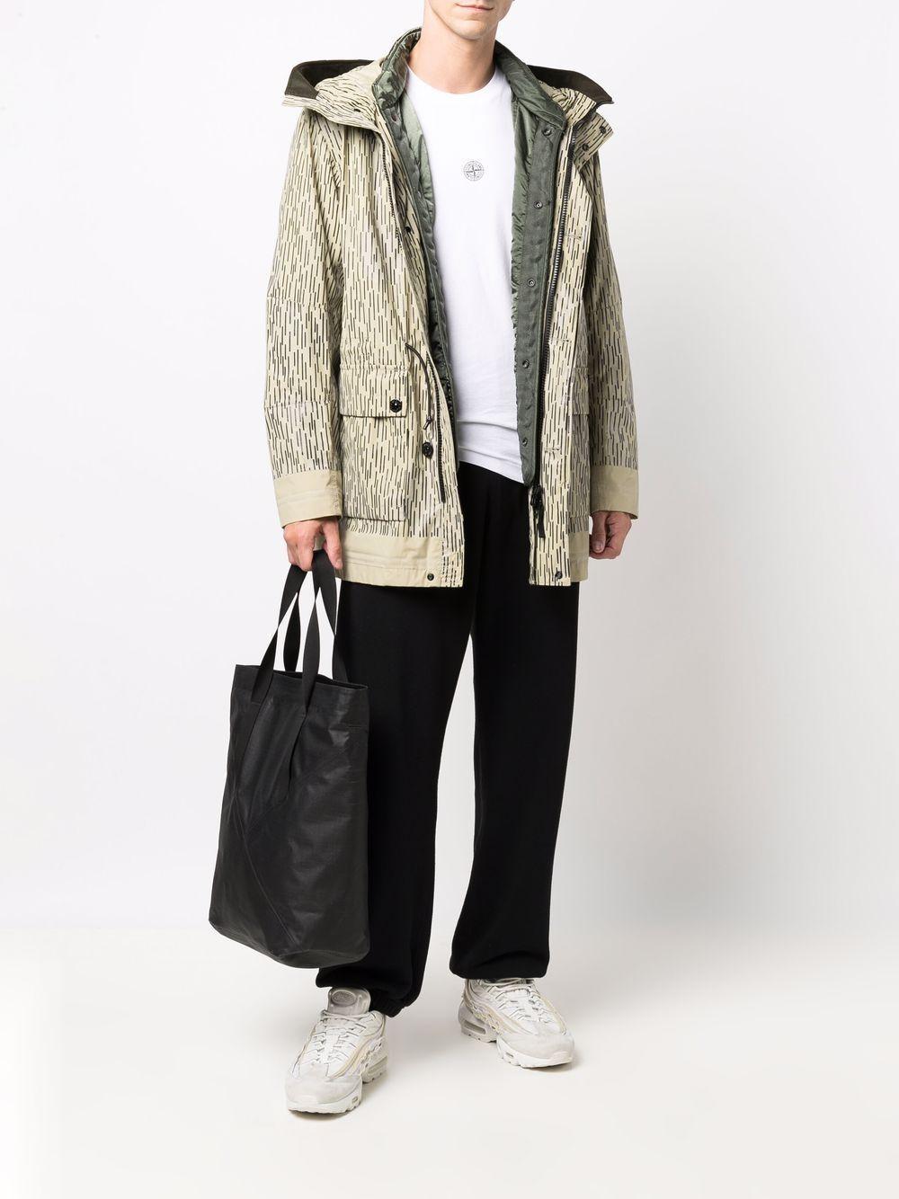 STONE ISLAND Reflective-trimmed Printed Shell Parka With Detachable Quilted Liner In Beige Product Image