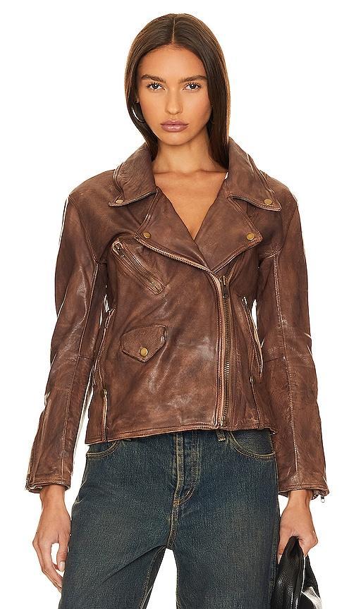 Womens Jealousy Leather Moto Jacket Product Image