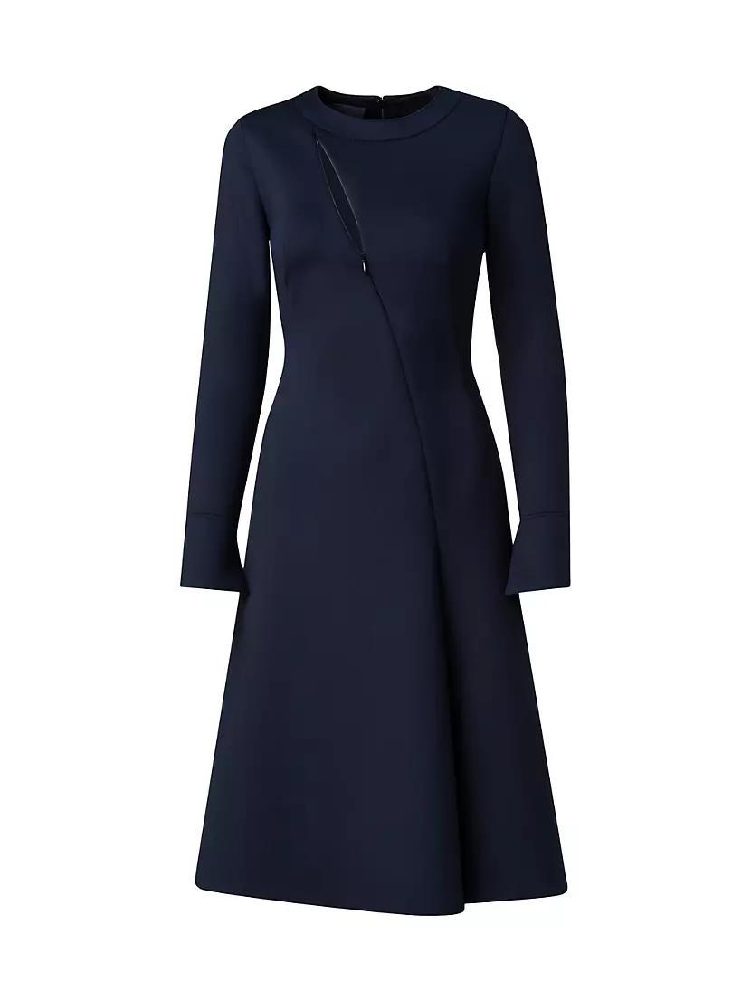 Cut-Out Long-Sleeve Midi-Dress Product Image