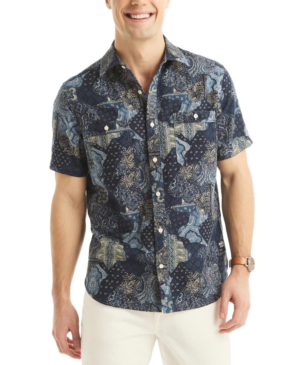 Nautica Mens Classic-Fit Paisley Patchwork-Print Shirt Product Image