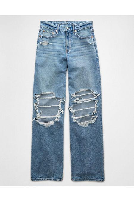 AE Strigid Curvy Super High-Waisted Baggy Straight Ripped Jean Women's Product Image