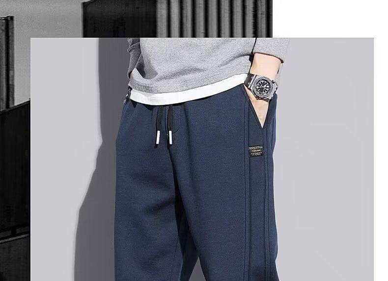 Drawstring Waist Plain Sweatpants Product Image