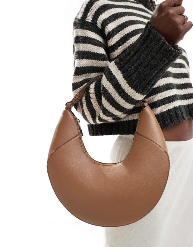 Mango round shoulder bag in brown Product Image