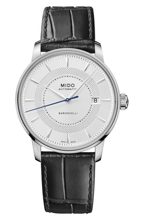 MIDO Baroncelli Signature Automatic Croc Embossed Leather Strap Watch, 39mm Product Image