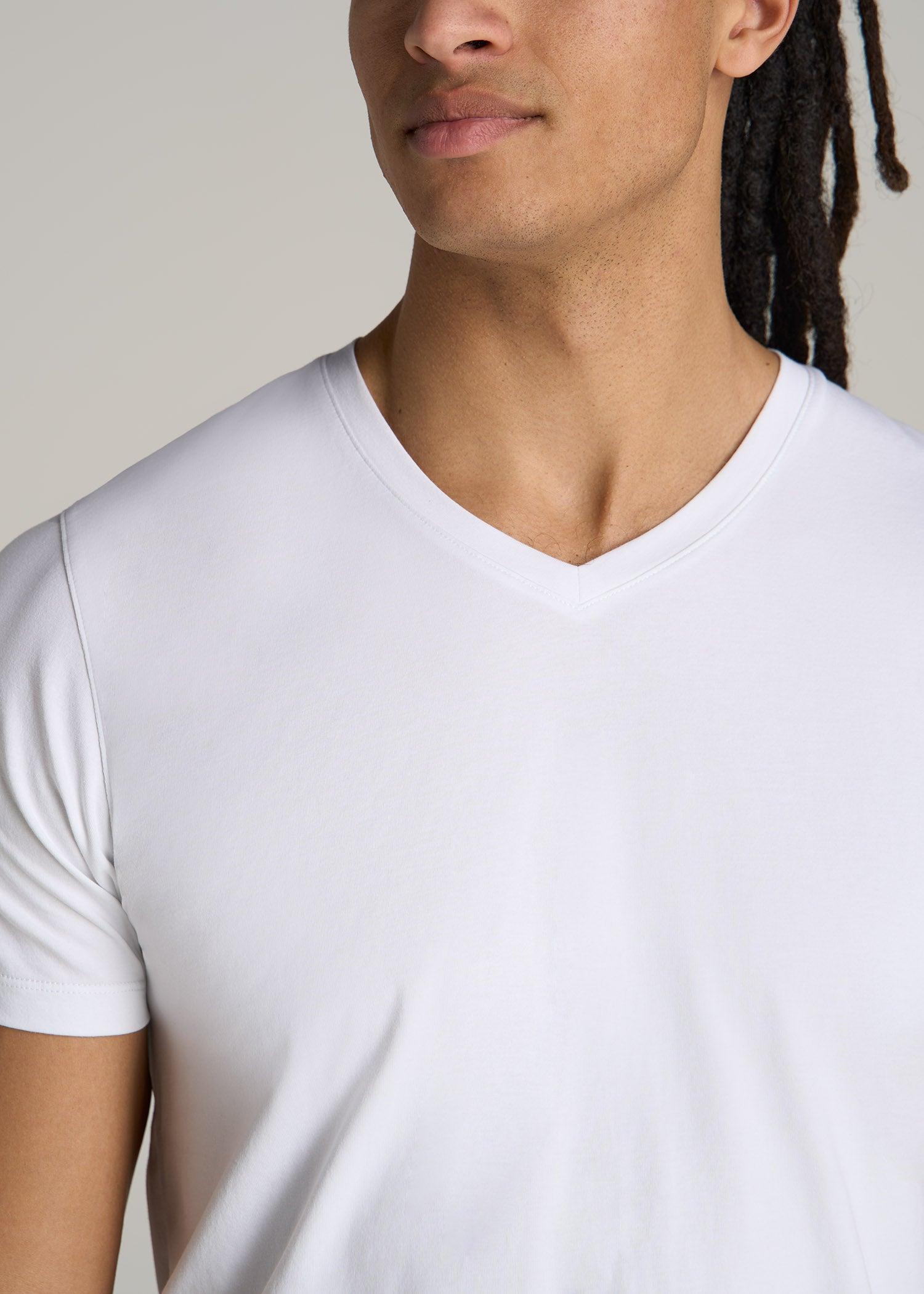 The Essential MODERN-FIT V-Neck Tee for Tall Men in White Product Image