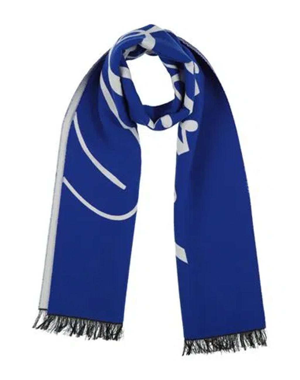 BURBERRY Man Scarf Bright Blue Size - Wool, Silk Product Image