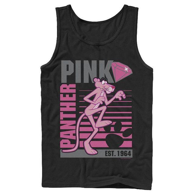 Mens Pink Panther Lined Portrait Tank Top Black Product Image