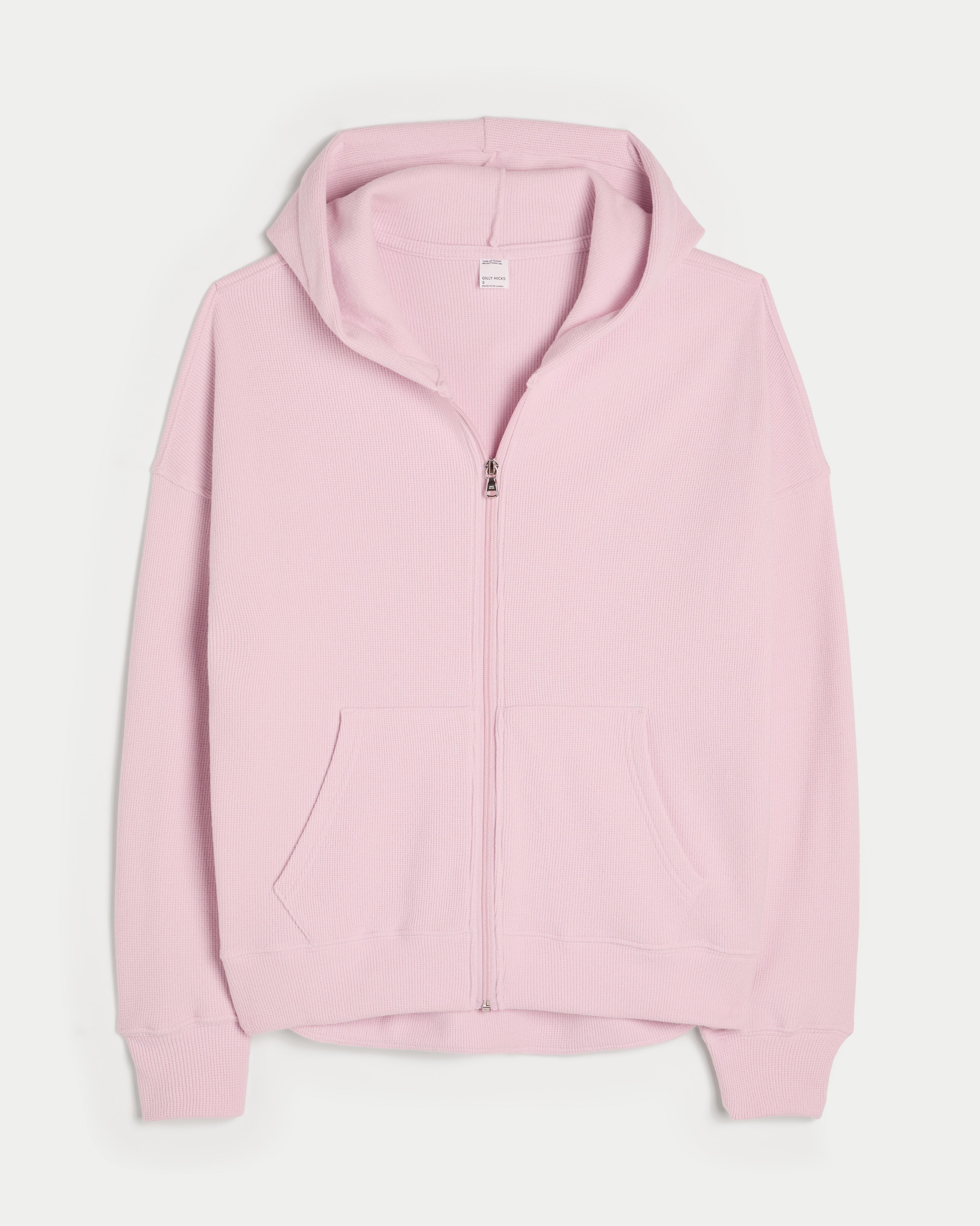 Gilly Hicks Oversized Waffle Zip-Up Hoodie Product Image