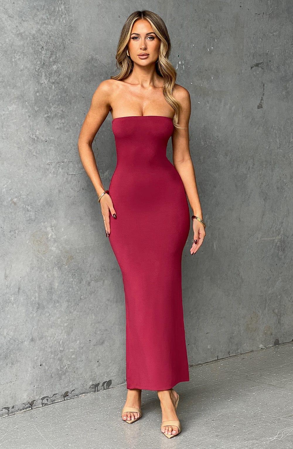 Emery Midi Dress - Cherry Product Image