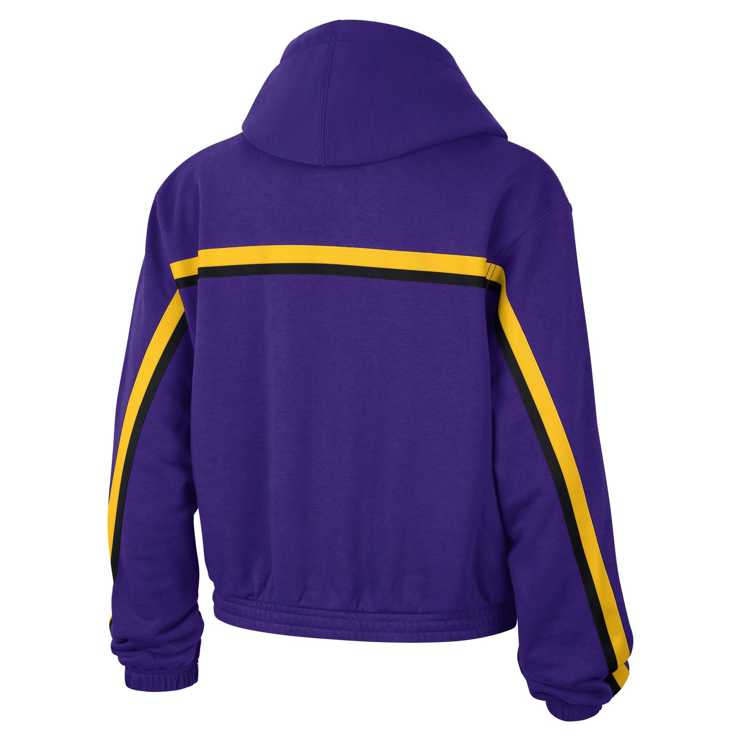 Nike Women's Los Angeles Lakers Courtside Statement Edition Jordan NBA Fleece Pullover Hoodie Product Image